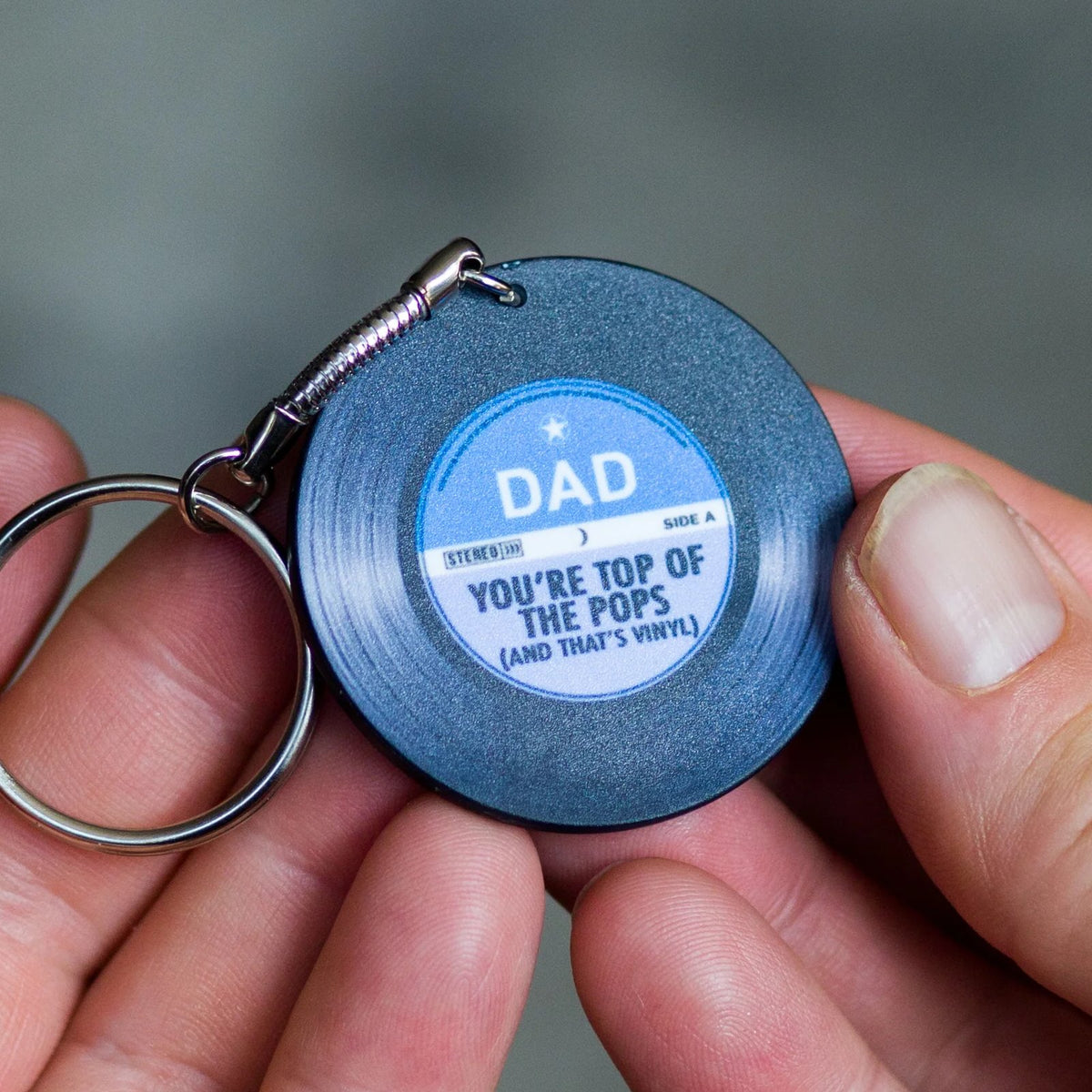 Vinyl 'Top Of The Pops' Keyring Gift for Dad