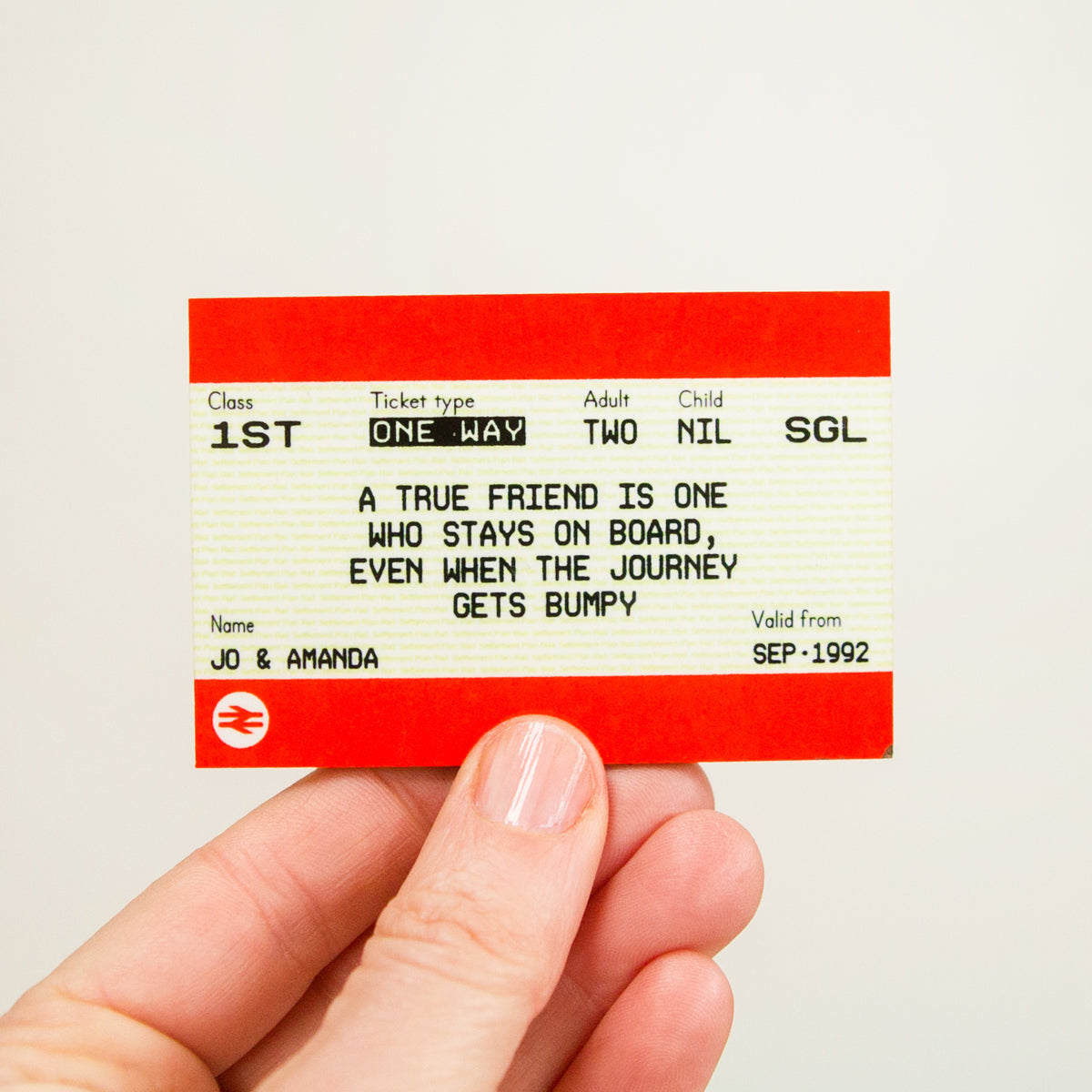 Personalised Train Ticket Fridge Magnet For Friend