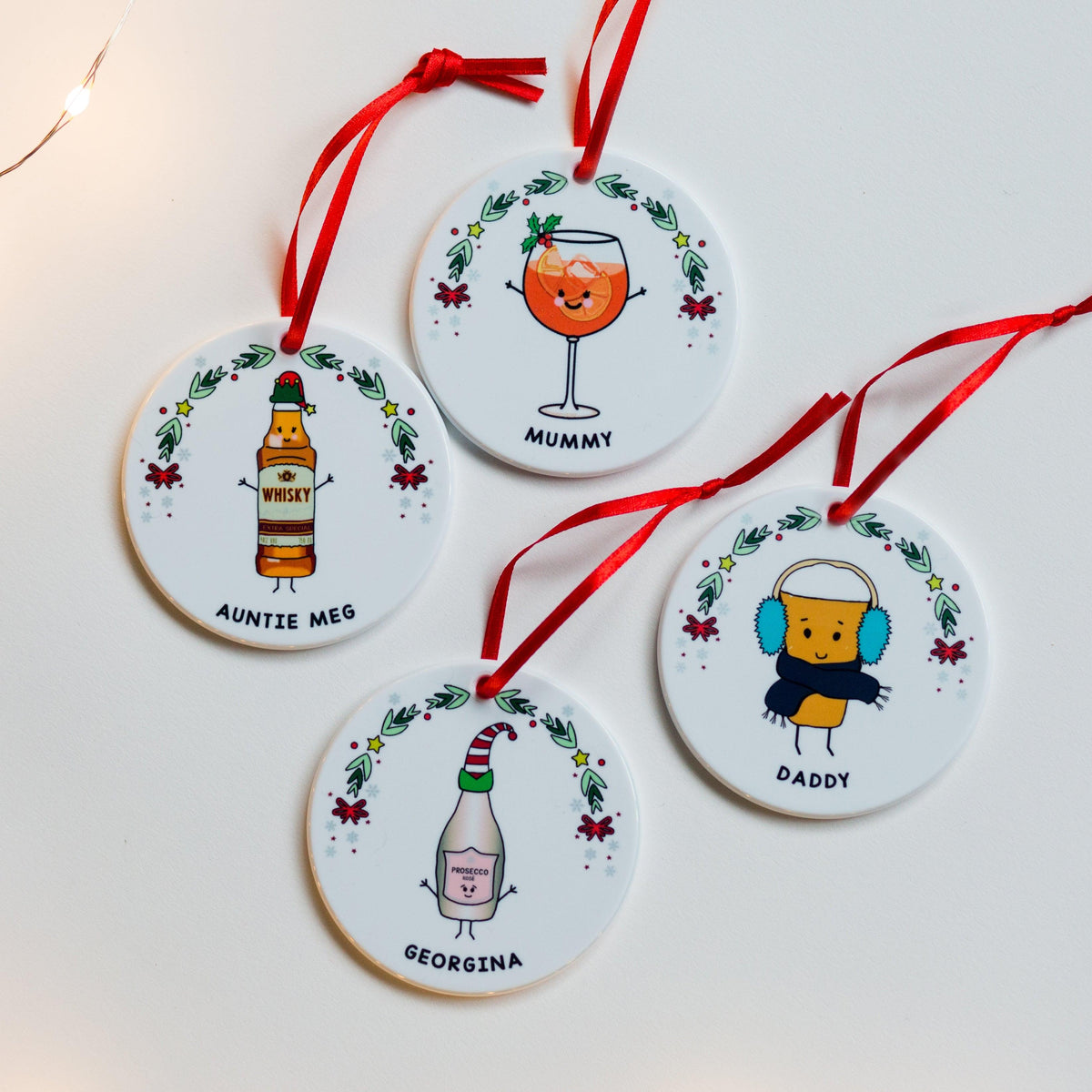 'Favourite Drink' Personalised Christmas Tree Decoration - Of Life & Lemons®