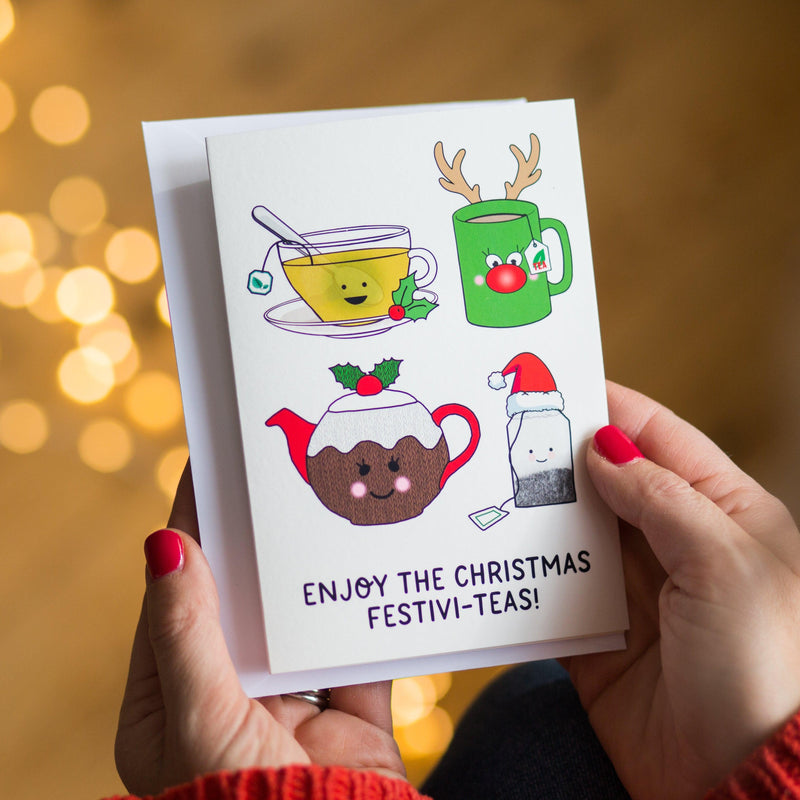 'Festivi-Teas' Funny Tea Christmas Card - Of Life & Lemons®