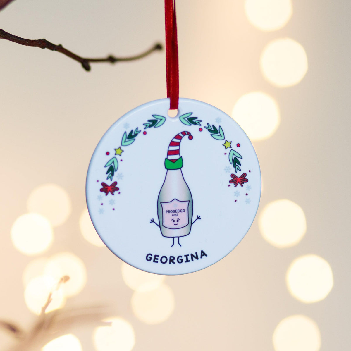 'Favourite Drink' Personalised Christmas Tree Decoration - Of Life & Lemons®