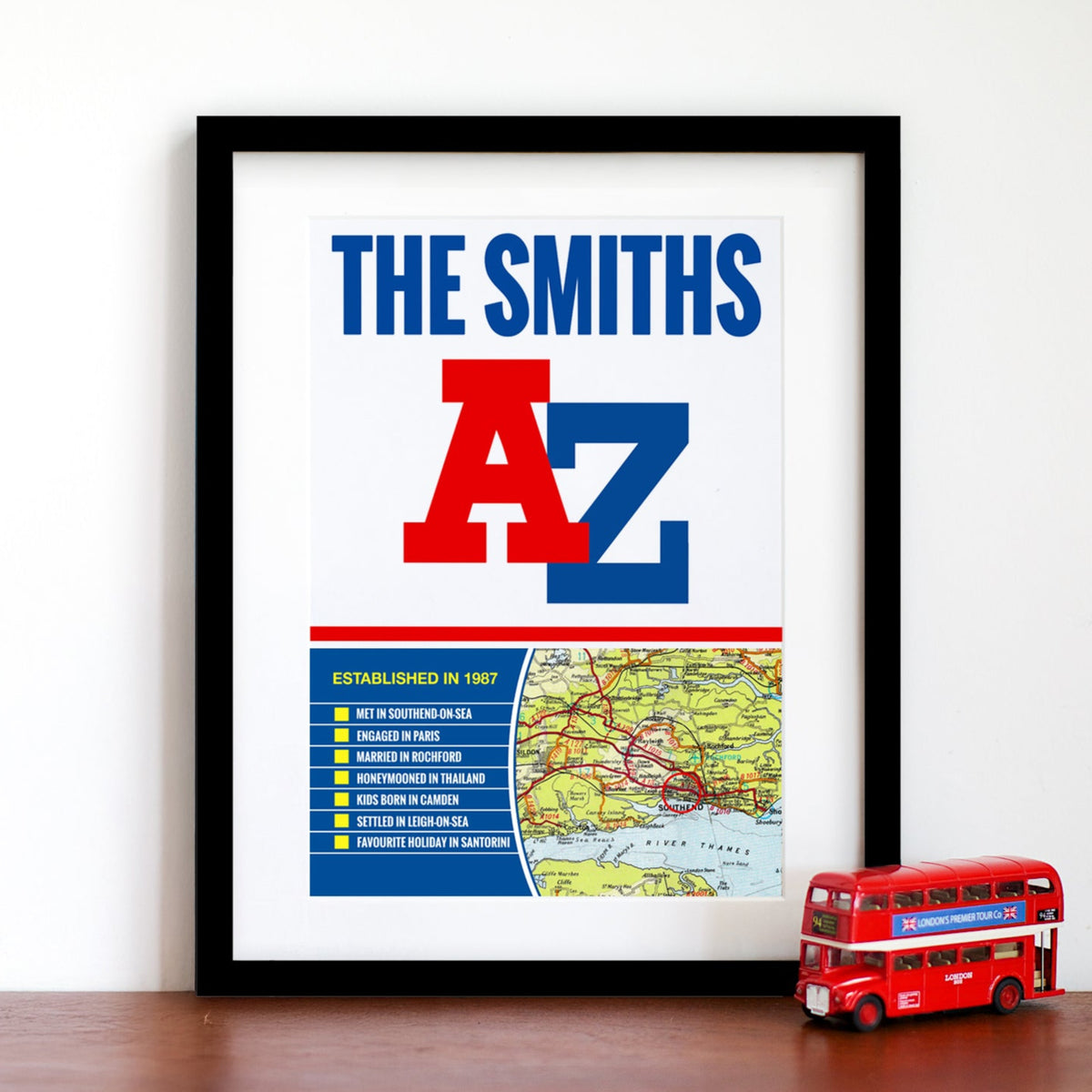 Personalised print inspired by the London A-Z