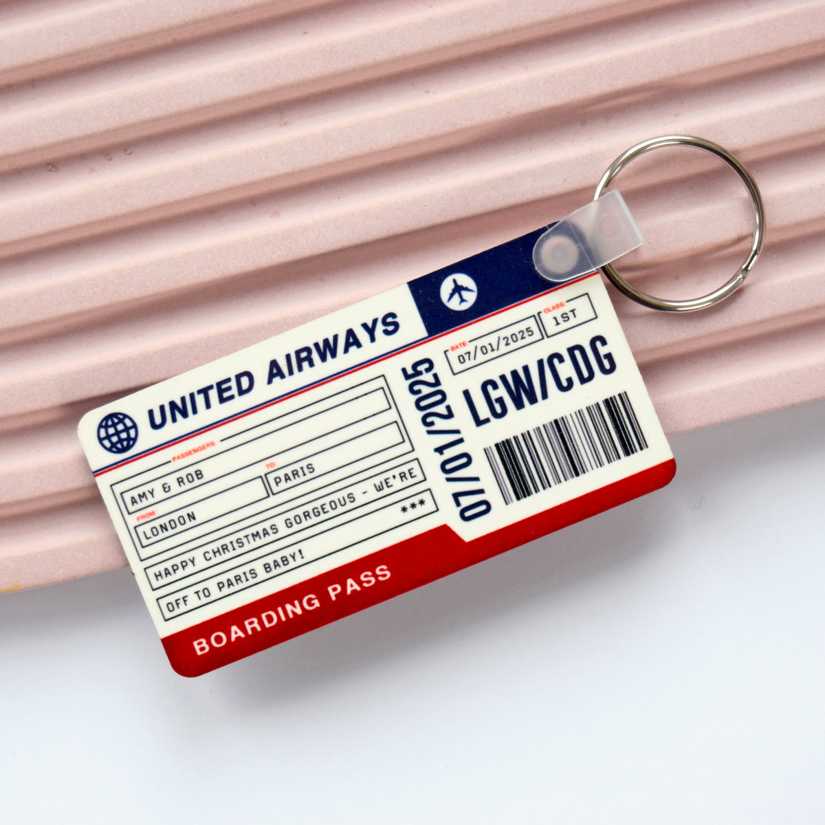 Personalised Boarding Pass Keyring