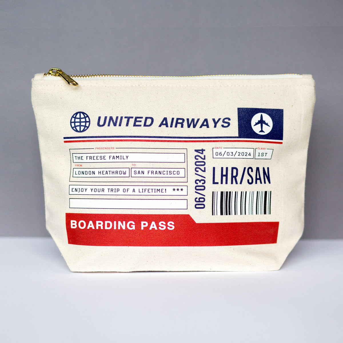 Personalised Boarding Pass Travel Pouch - Of Life & Lemons®