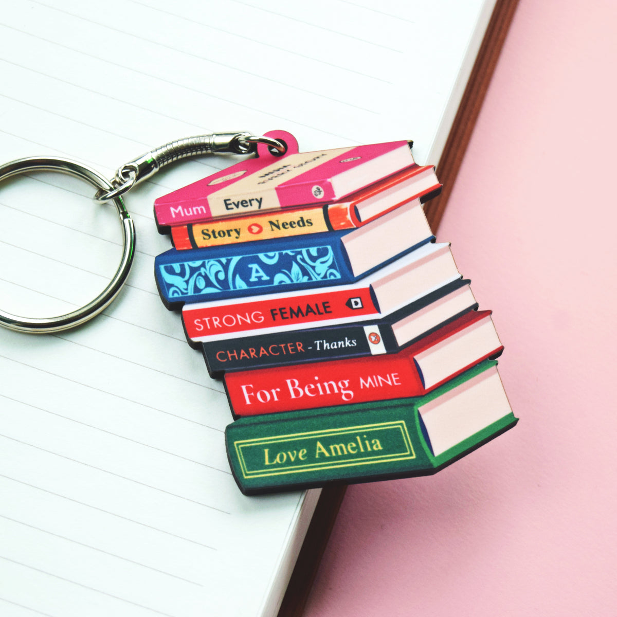 Personalised Books Keyring For Mum