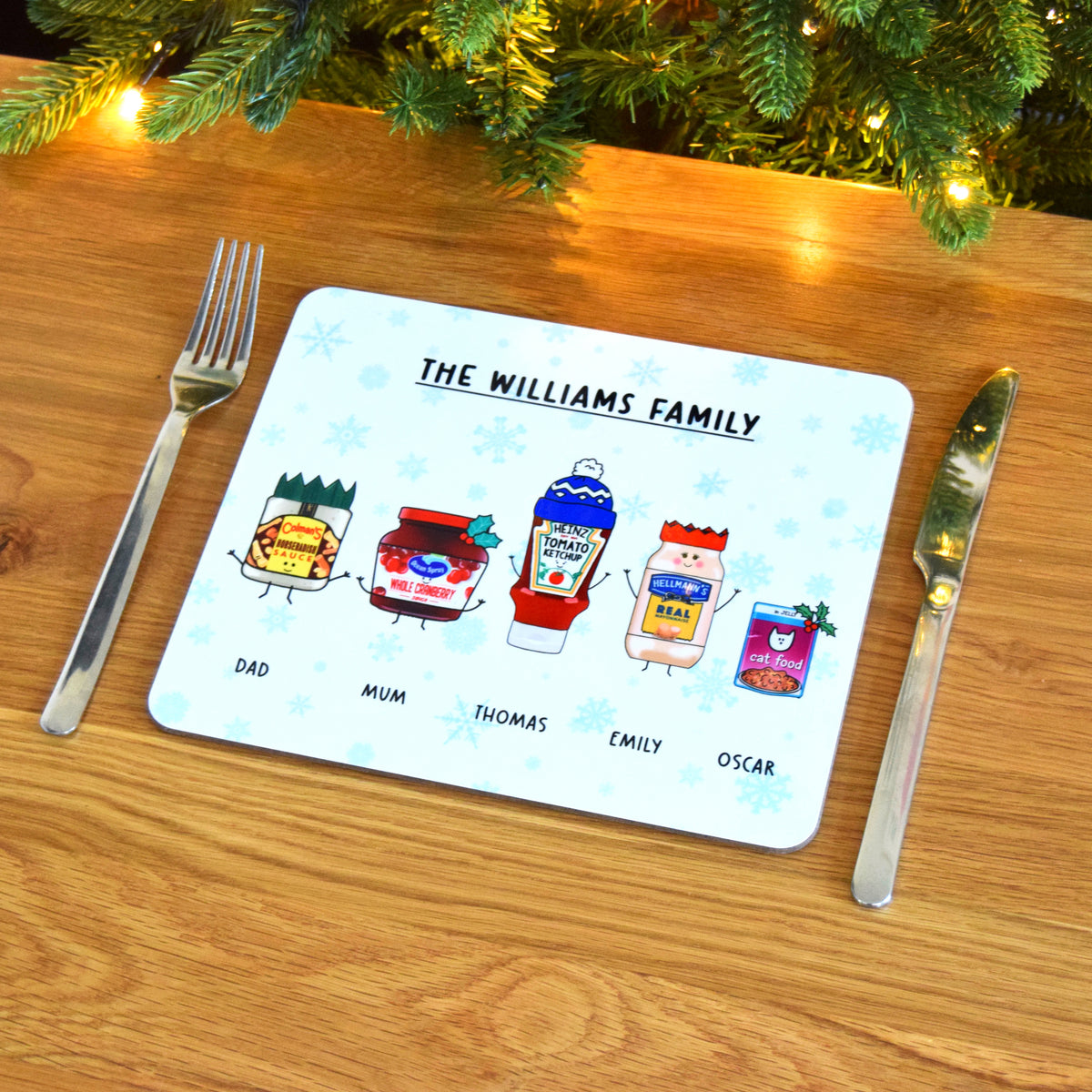 Personalised Family Christmas Placemat