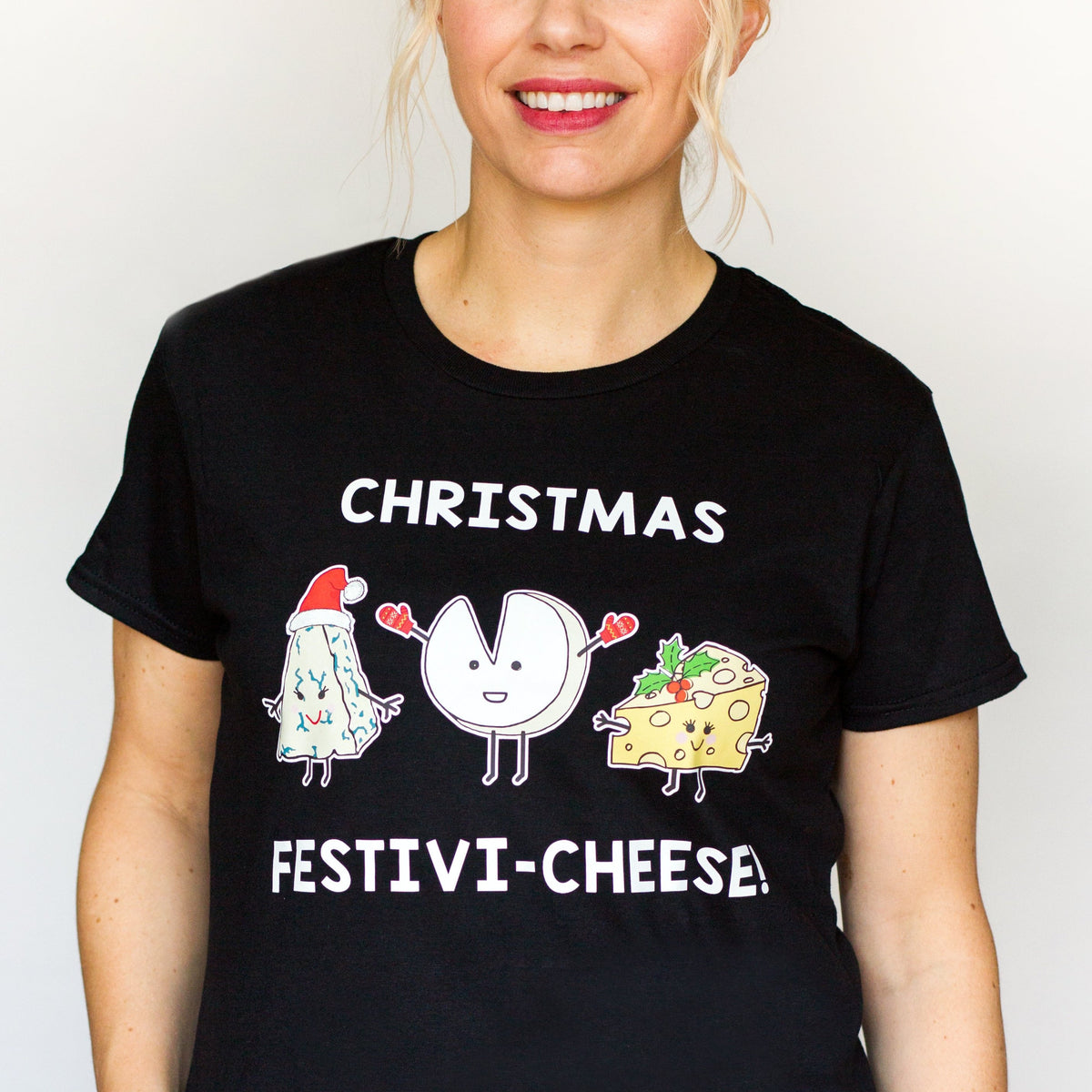 Funny Cheese Ladies Christmas T-Shirt