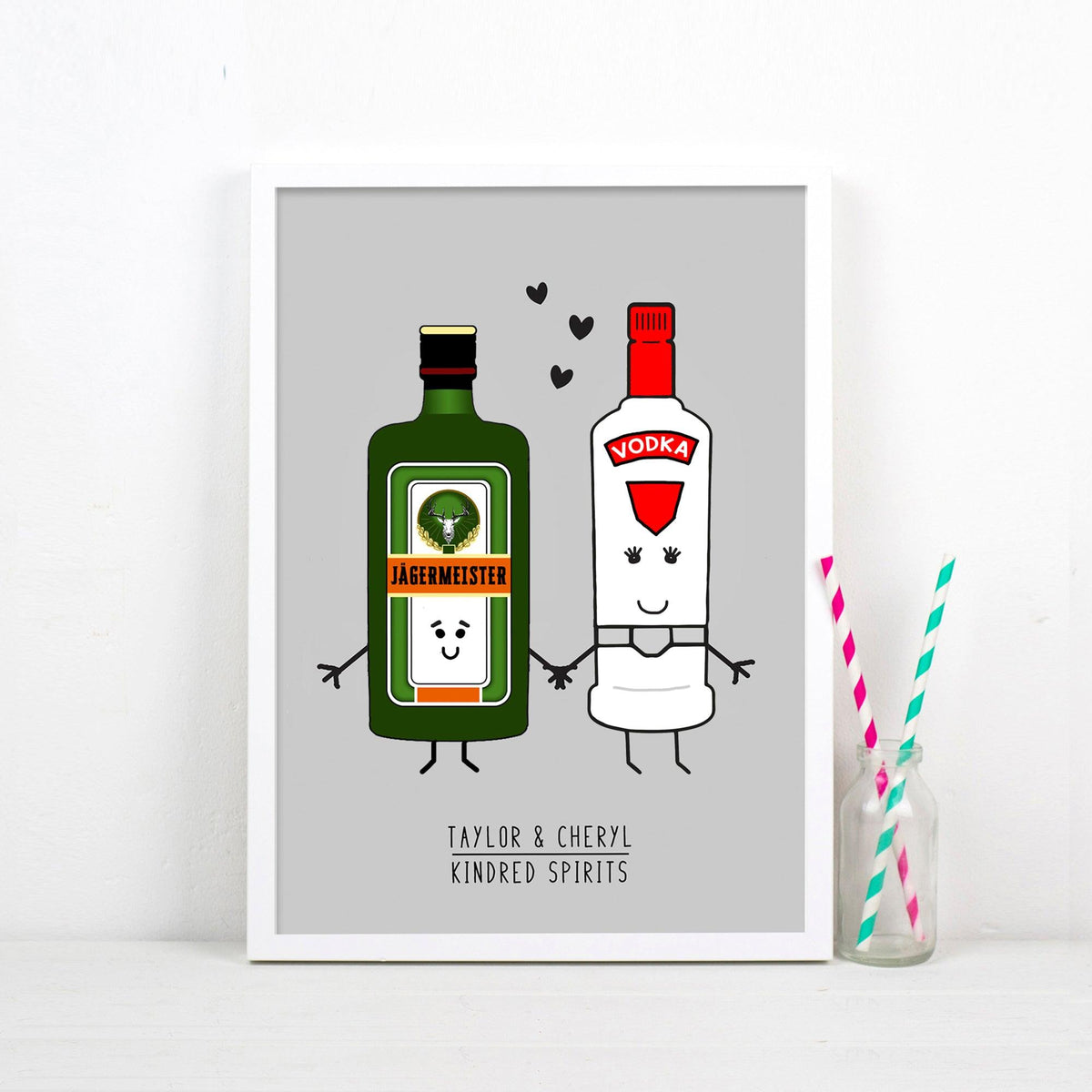 'Kindred Spirits' Personalised Couple Print - Of Life & Lemons®