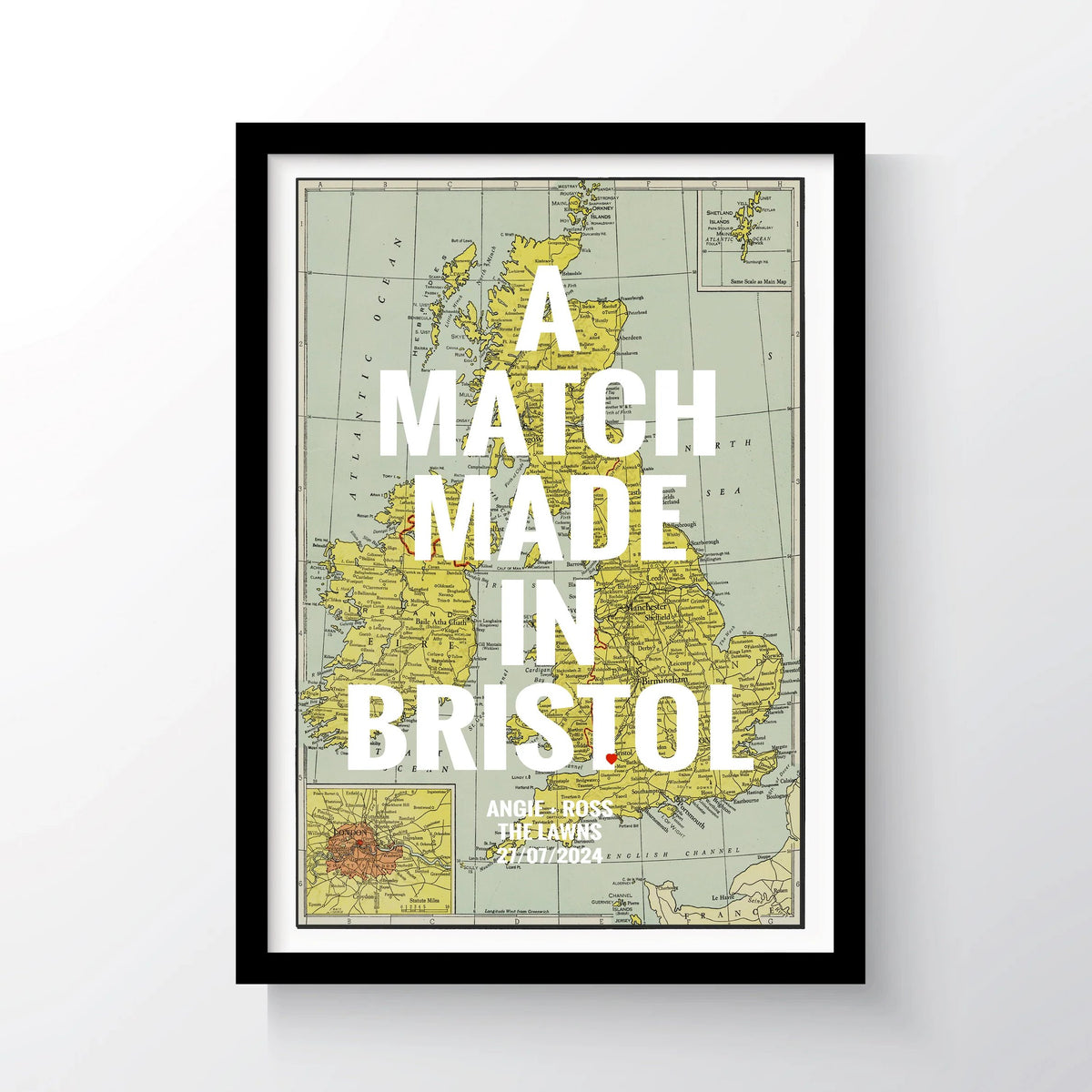 Personalised UK Map Print