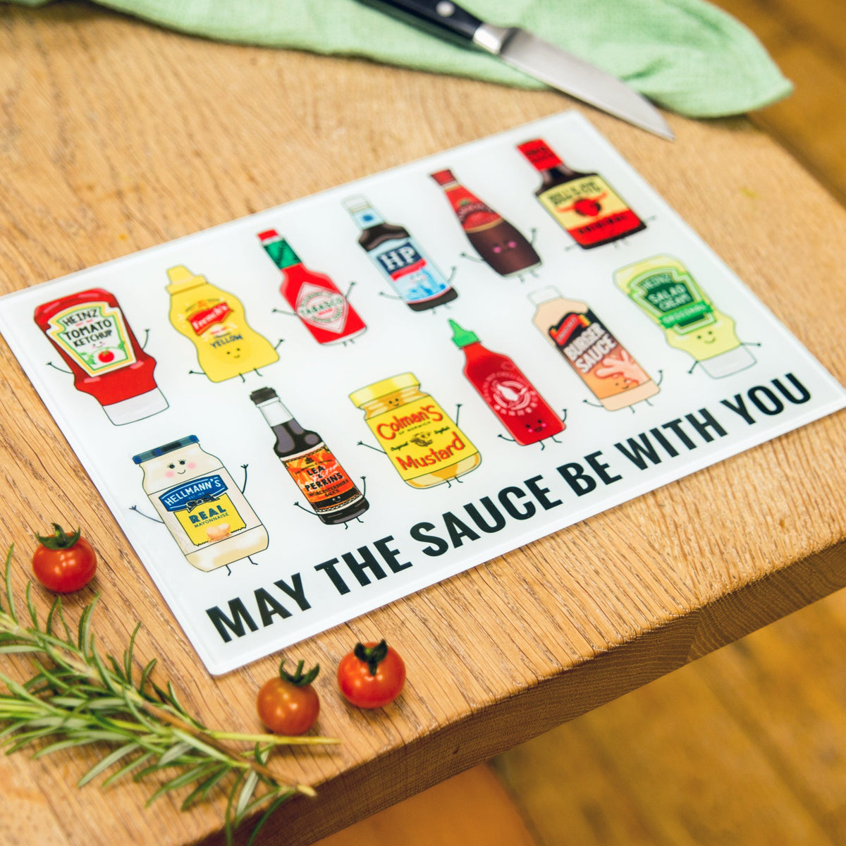 Funny Sauces Chopping Board