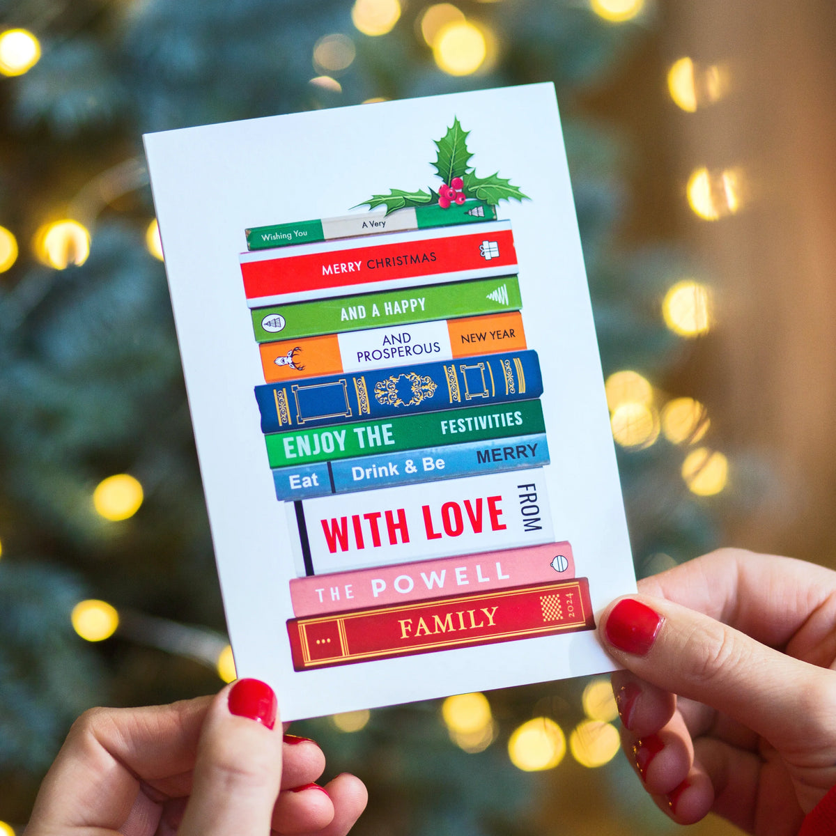 Personalised Books Christmas Card