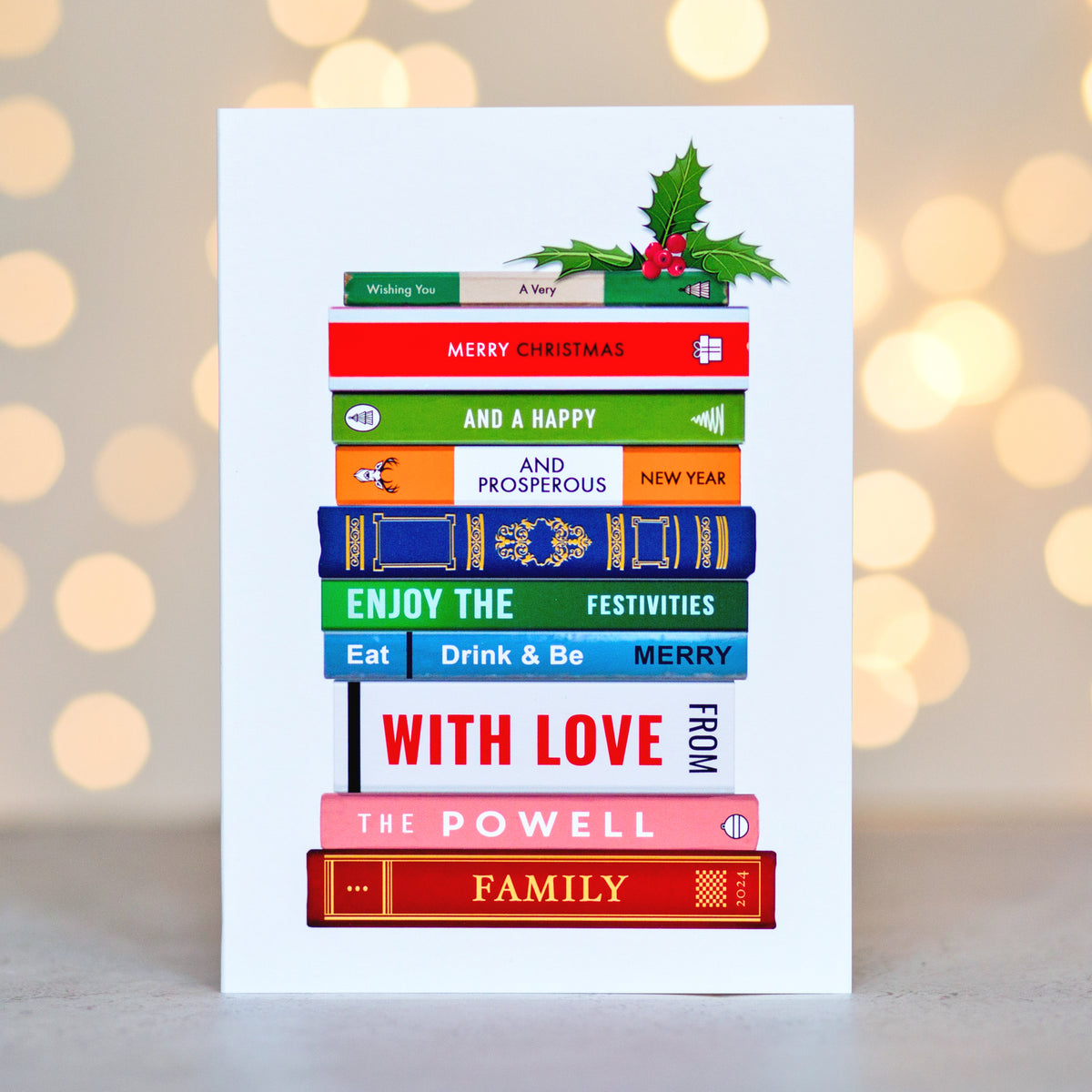 Personalised Books Christmas Card