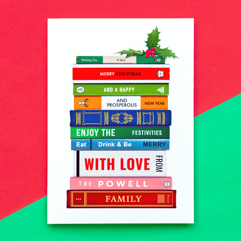 Personalised Books Christmas Card