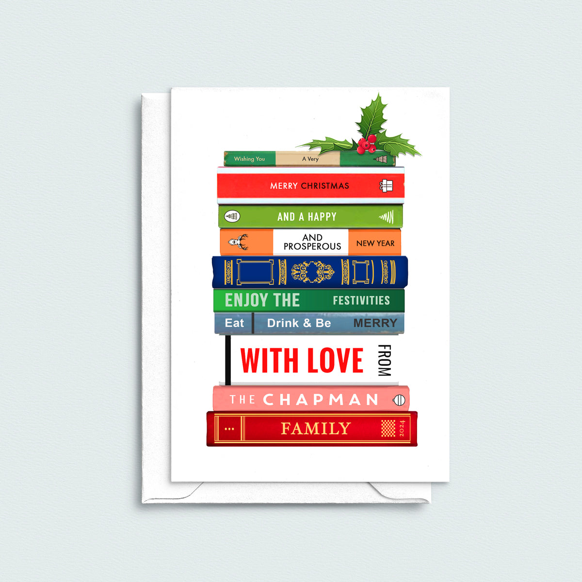 Personalised Books Christmas Card