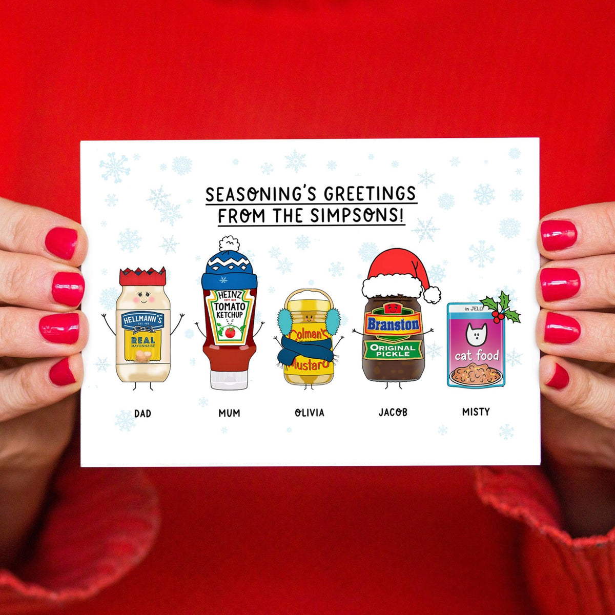 'Seasoning's Greetings' Custom Family Christmas Cards