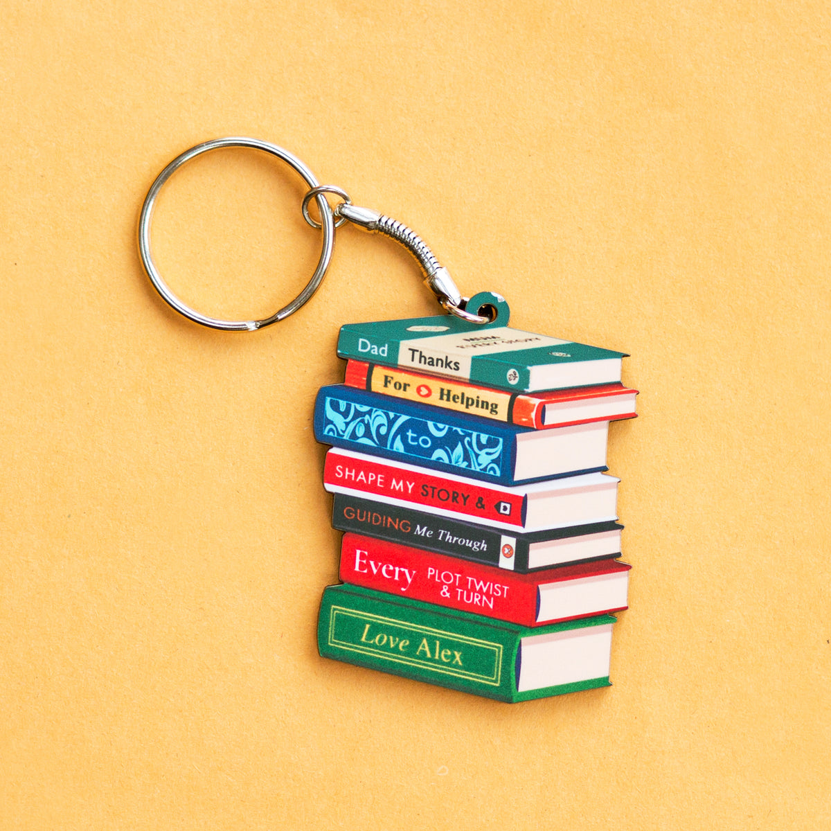 Personalised Books Keyring For Dad