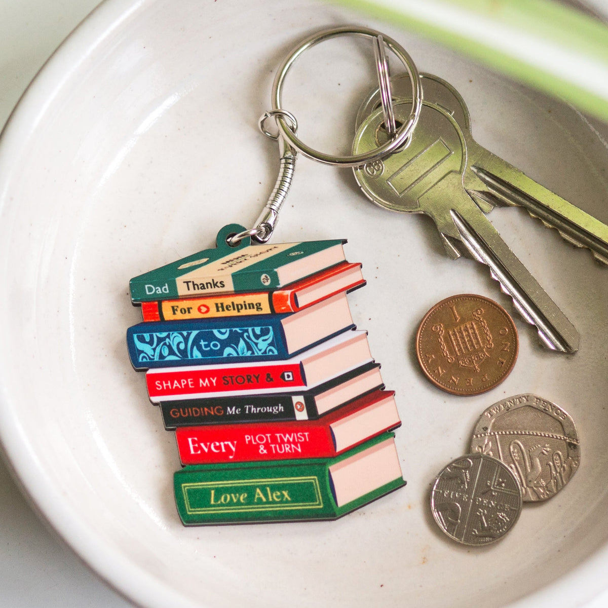 Personalised Books Keyring For Dad