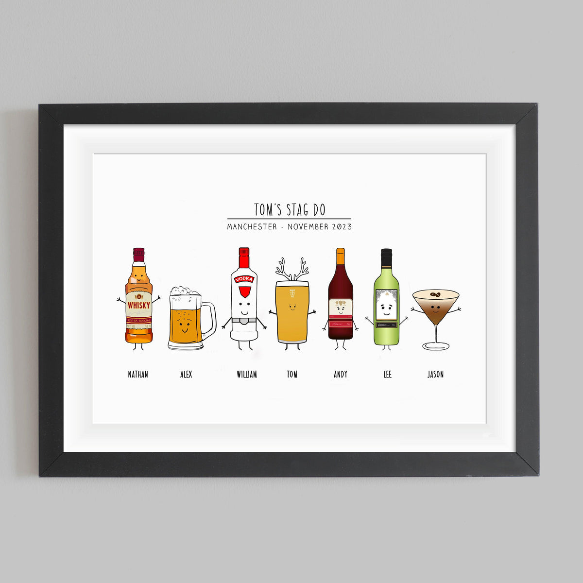 Personalised Stag Do Print - Of Life & Lemons®