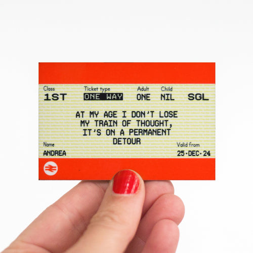 Funny Personalised Train Ticket Fridge Magnet