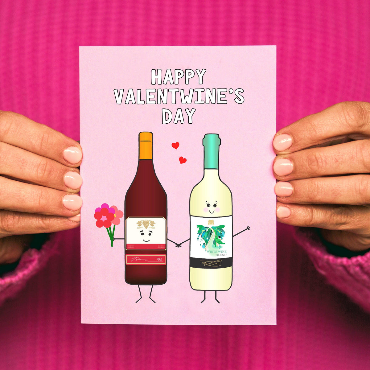 'Happy ValentWINE's Day' Funny Wine Valentine's Card - Of Life & Lemons®