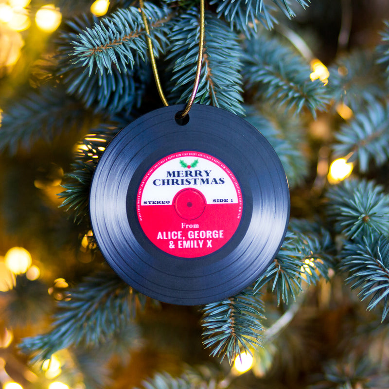 Personalised Vinyl Record Christmas Tree Decoration