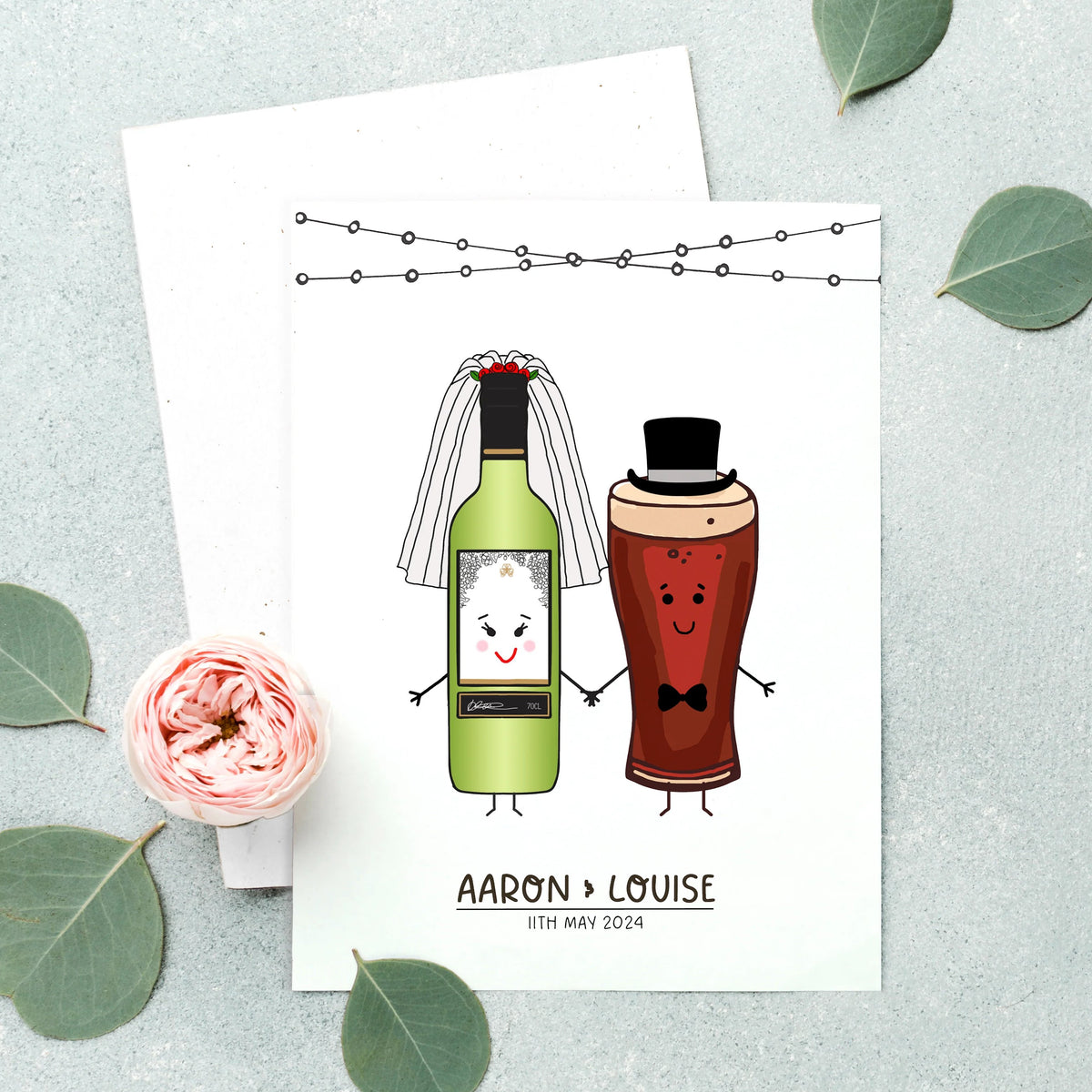 Personalised Drinks Wedding Card