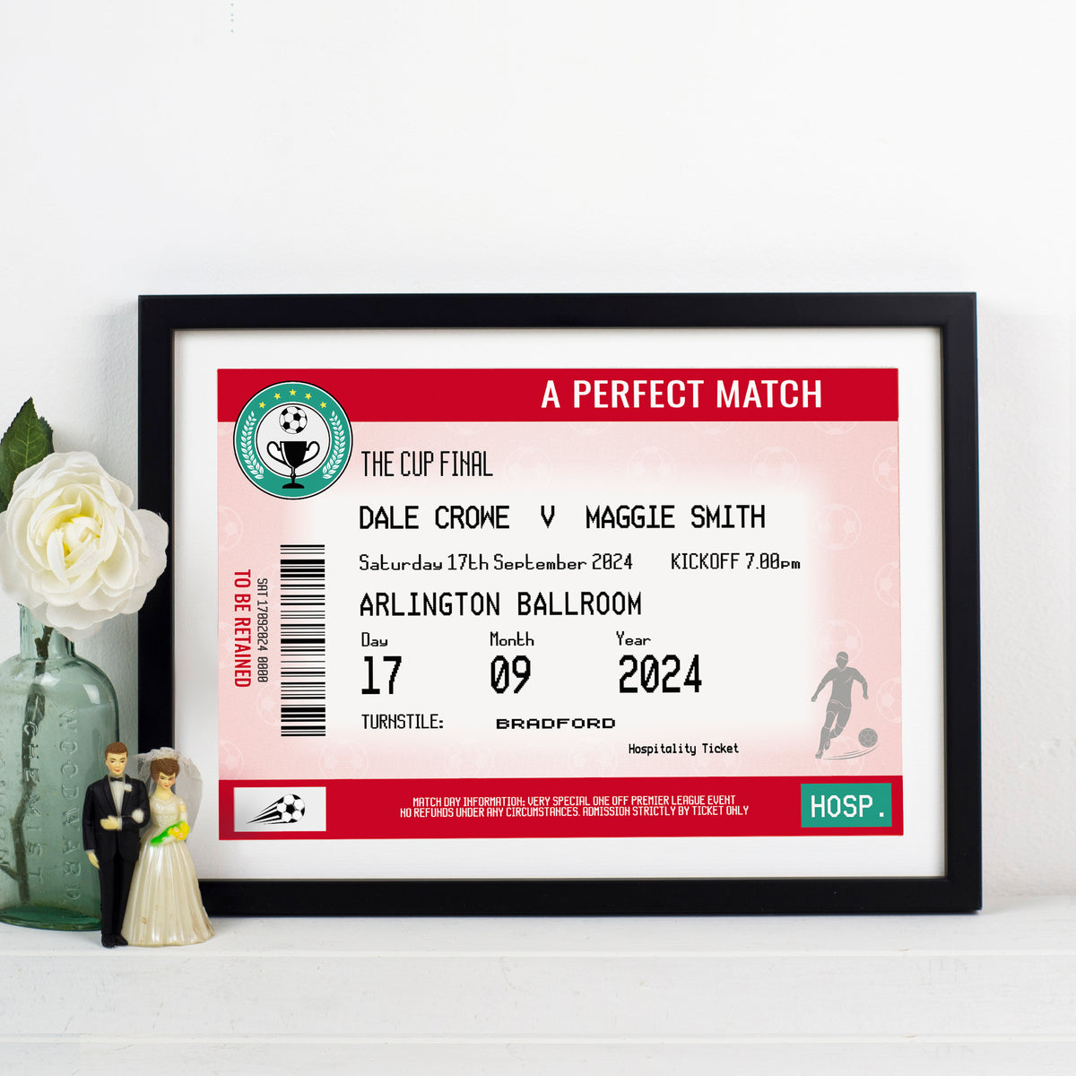 Personalised Football Wedding Print