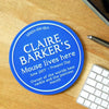 Personalised Blue Plaque Mouse Mat Mouse Mat Of Life & Lemons® 