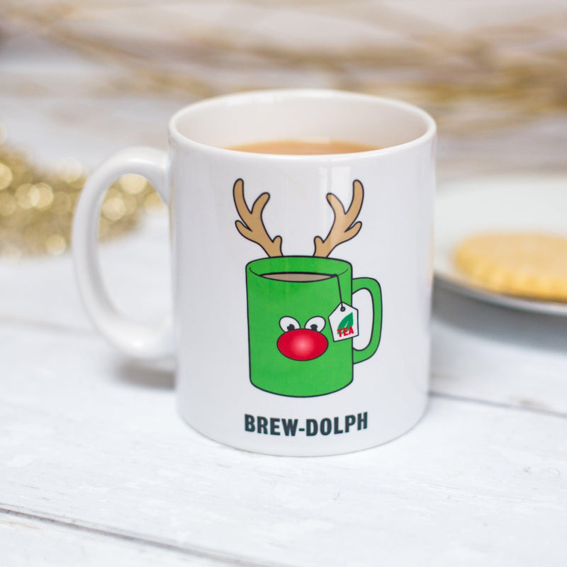 'Brewdolph' Funny Tea Christmas Mug Mug Of Life & Lemons 