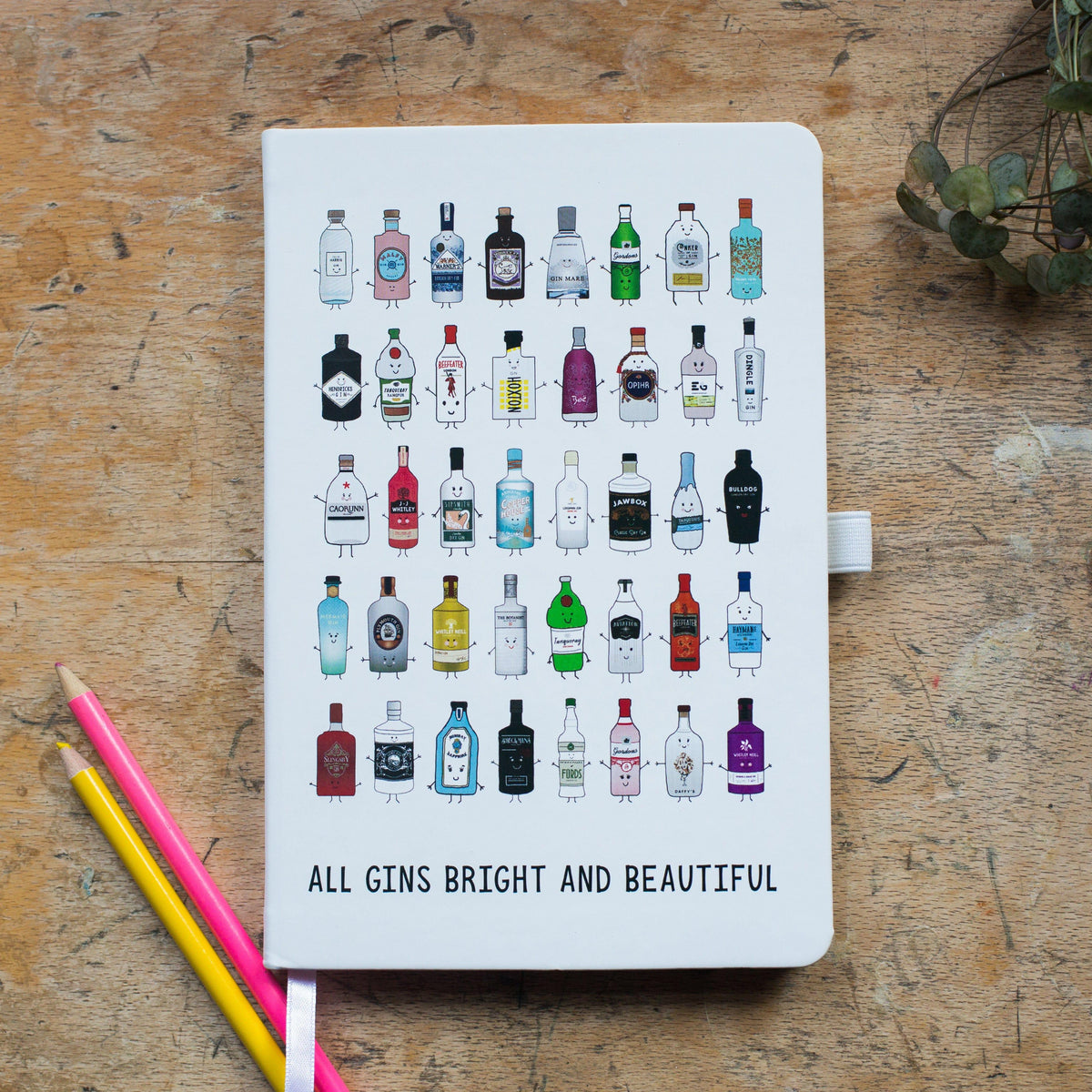 'All Gins Bright & Beautiful' Gin Notebook Notebook Of Life & Lemons 