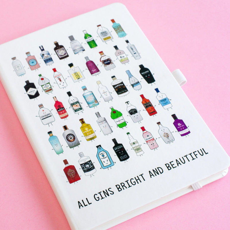 'All Gins Bright & Beautiful' Gin Notebook Notebook Of Life & Lemons 