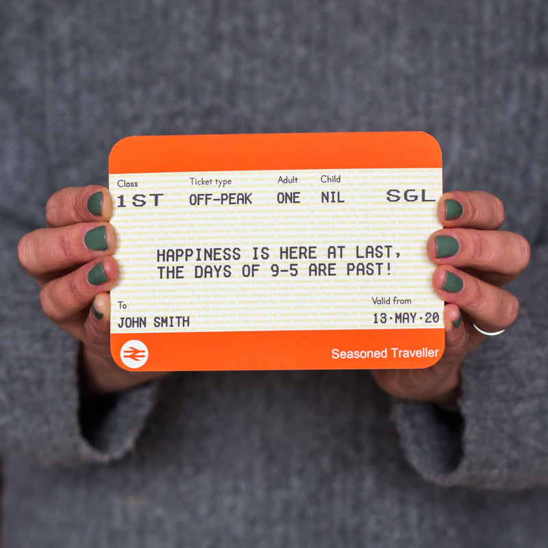 Personalised Train Ticket Retirement Card General Cards Of Life & Lemons 