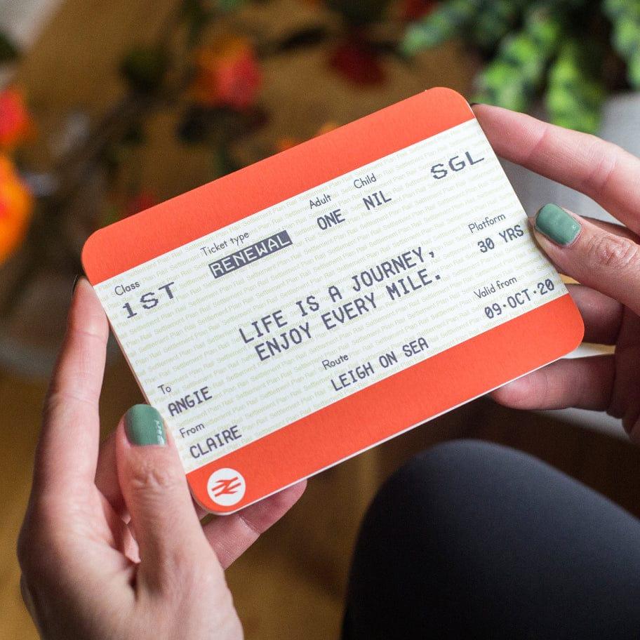 Personalised Train Ticket Birthday Card Birthday Cards Of Life & Lemons 