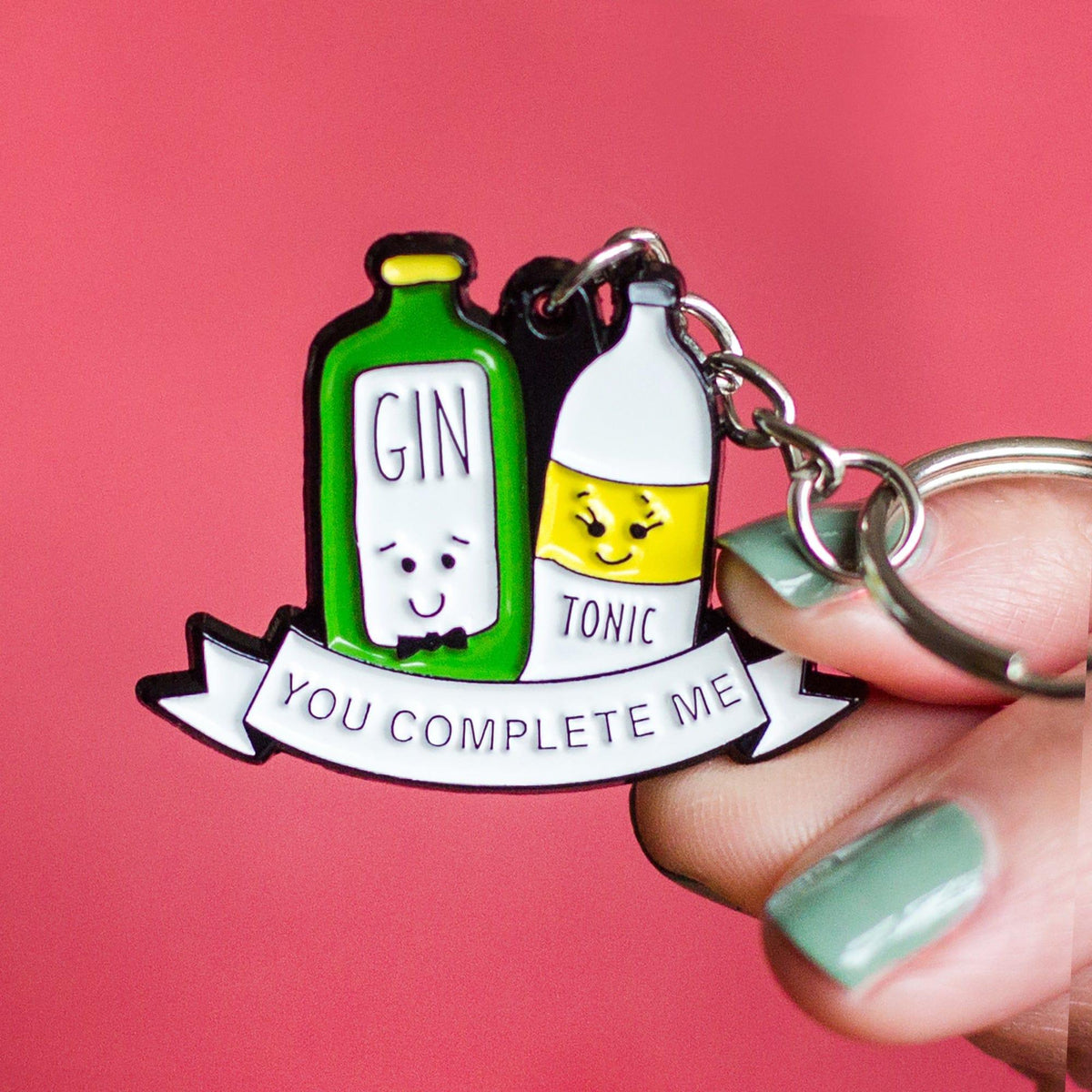 'You Complete Me' Gin and Tonic Keyring Keyring Of Life & Lemons 