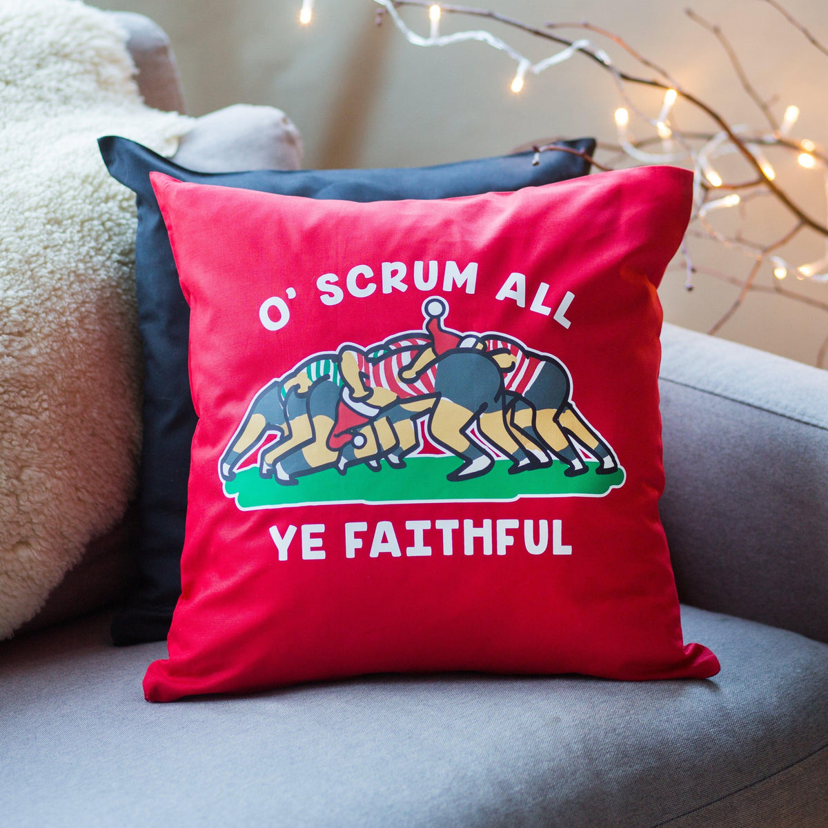 Funny Rugby Christmas Cushion Cushion Of Life & Lemons® 