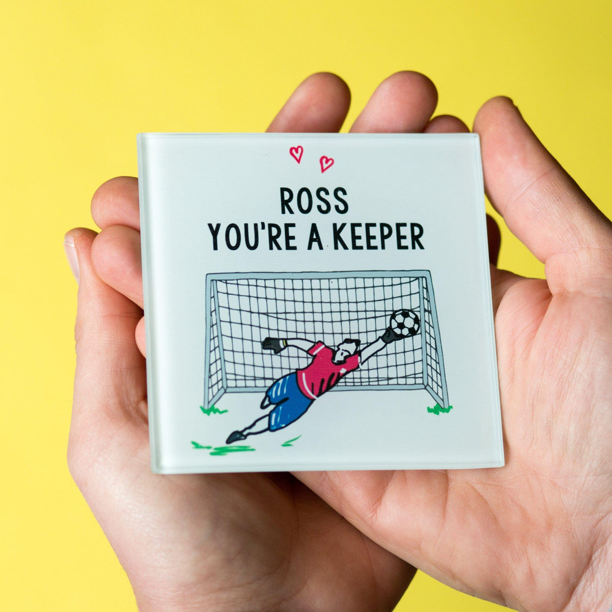 'You're A Keeper' Personalised Football Coaster Coaster Of Life & Lemons® 