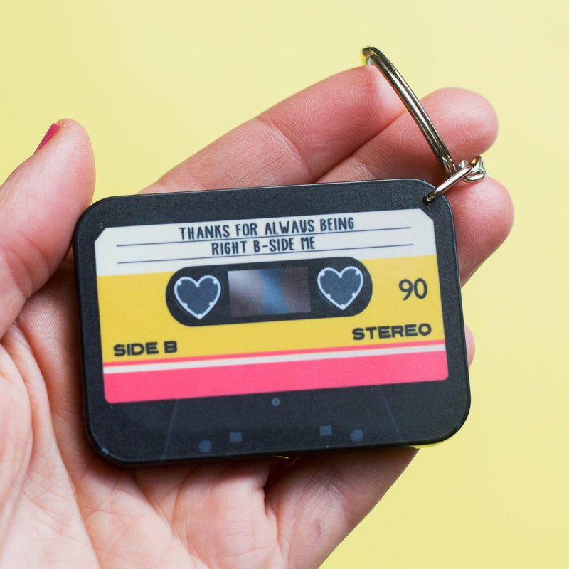 'B-Side Me' Cassette Tape Keyring for Mum Keyring Of Life & Lemons 