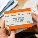 Personalised Train Ticket Father's Day Card Cards for Dad Of Life & Lemons 