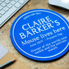 Personalised Blue Plaque Mouse Mat Mouse Mat Of Life & Lemons® 