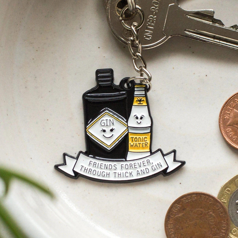 'Thick & Gin' Friendship Keyring Keyring Of Life & Lemons 