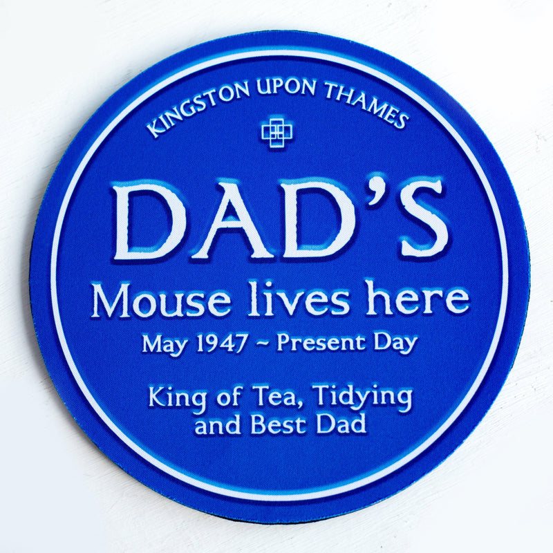 Personalised Blue Plaque Mouse Mat for Dad Mouse Mat Of Life & Lemons® 