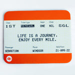 Personalised Train Ticket Mouse Mat Birthday Gift Mouse Mat Of Life & Lemons® 