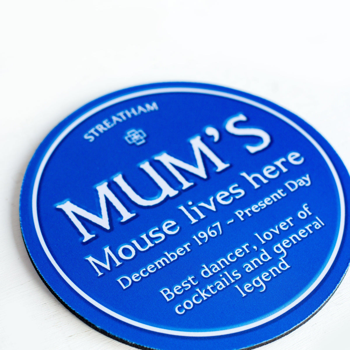 Personalised Blue Plaque Mouse Mat for Mum Mouse Mat Of Life & Lemons® 