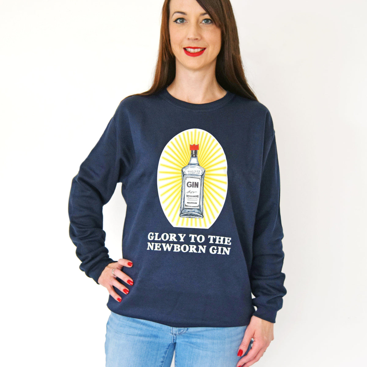 'Glory to the Newborn Gin' Christmas Jumper Sweatshirt Of Life & Lemons 