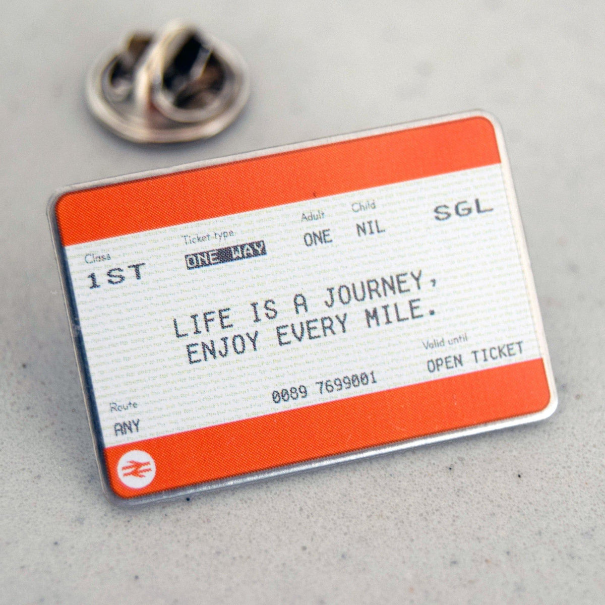 'Life is a Journey' Train Ticket Badge Of Life & Lemons 