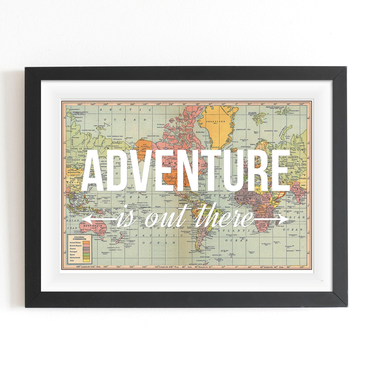 'Adventure Is Out There' World Map Print Map Prints Of Life & Lemons 