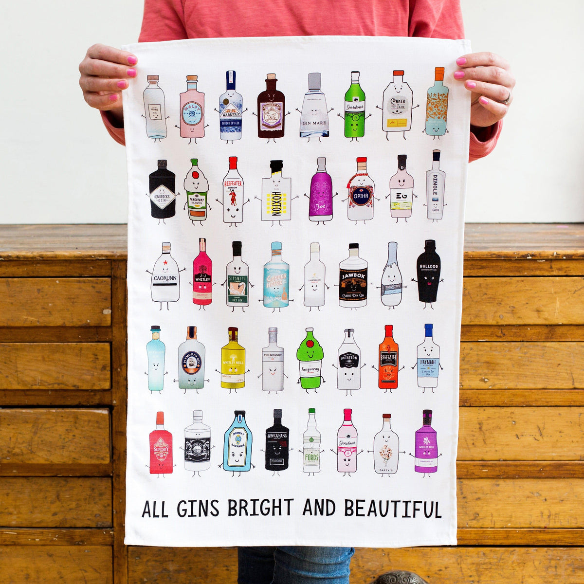 'All Gins Bright & Beautiful' Tea Towel Tea Towel Of Life & Lemons 