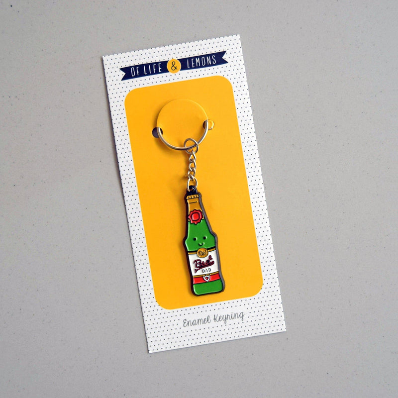 'Best Dad' Beer Keyring for Dad Keyring Of Life & Lemons 