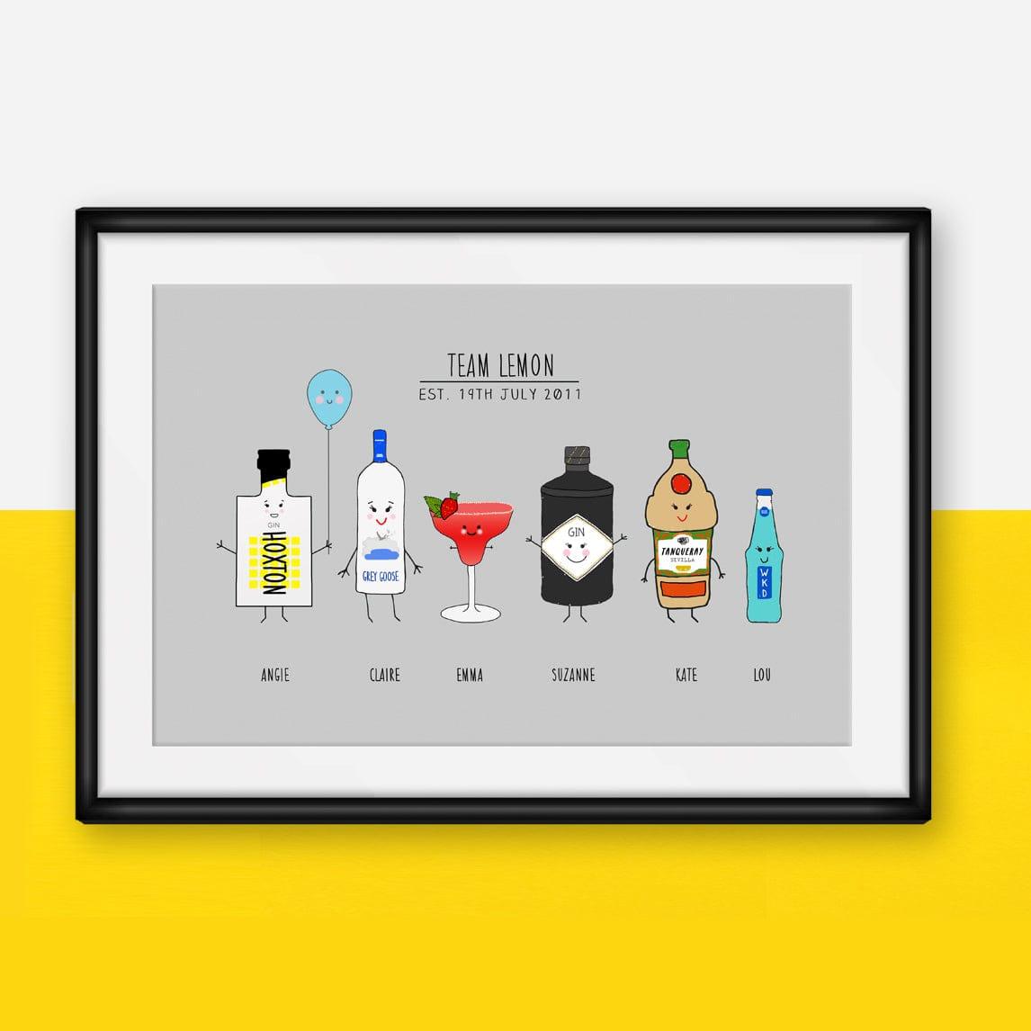 Personalised Birthday Drinks Print Personalised Prints Of Life & Lemons 