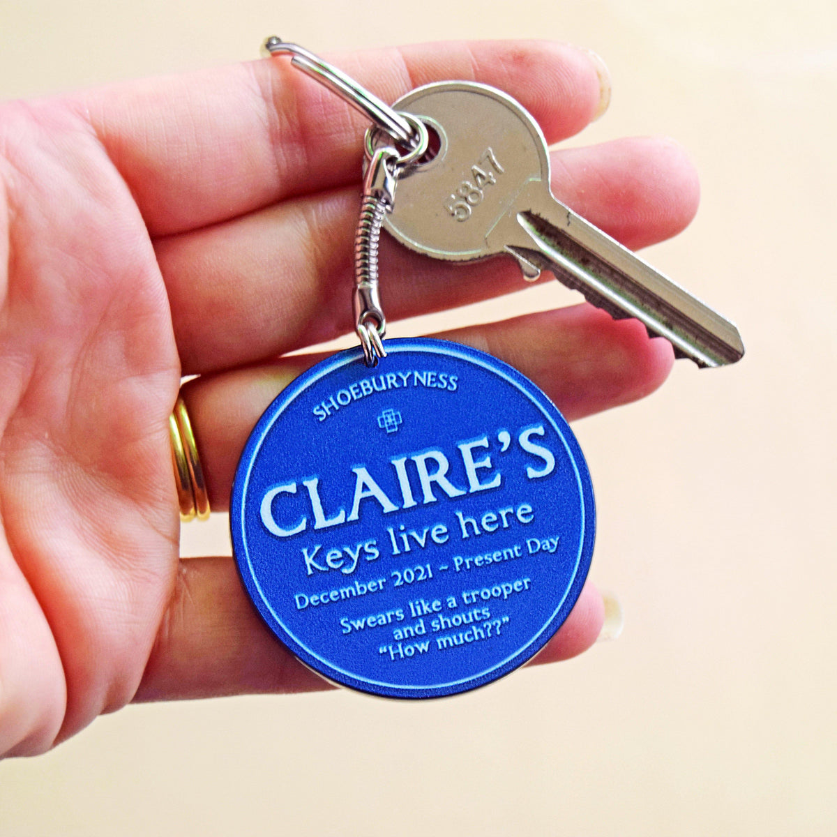 Personalised Blue Plaque Keyring Personalised Keyring Of Life & Lemons 